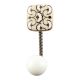 Black Sea Shell Square Ceramic Wall Hook in Antique Fitting